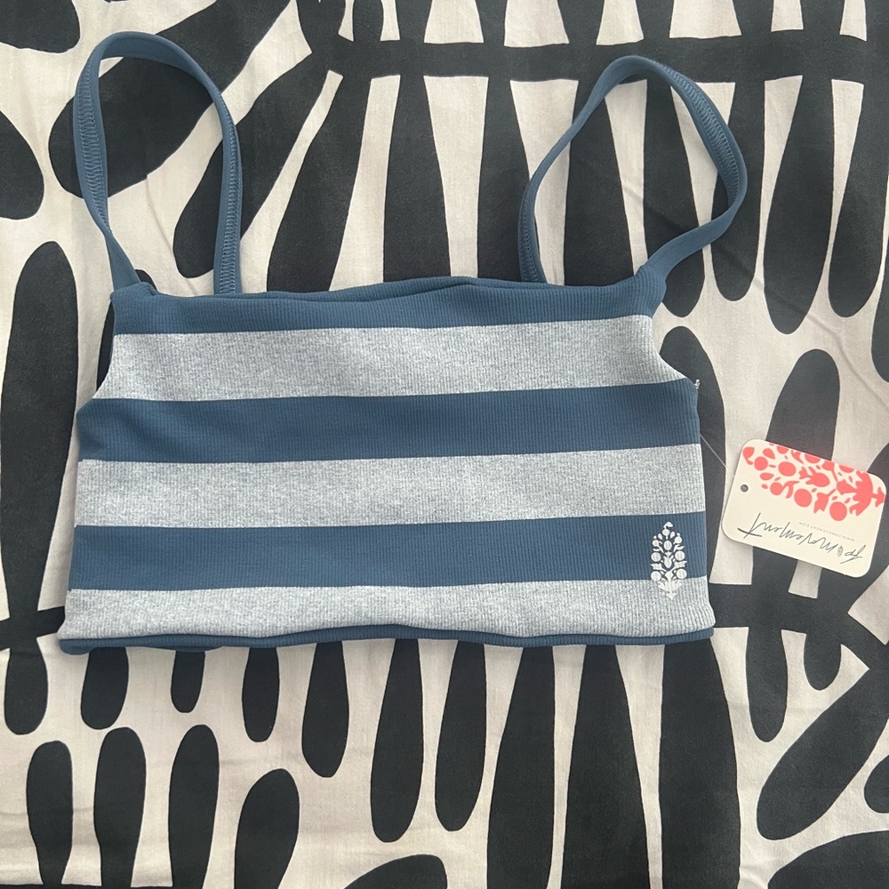 FP Movement by Free People Navy and Light Gray Tighten Up reversible bra.